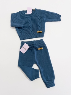 Sweater trenza azul - comprar online