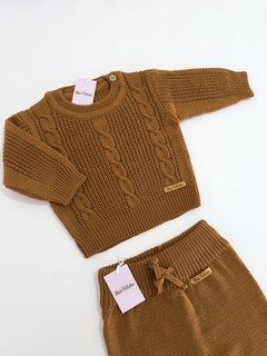 Sweater trenza chocolate