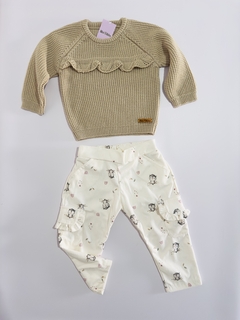 Sweater volados beige