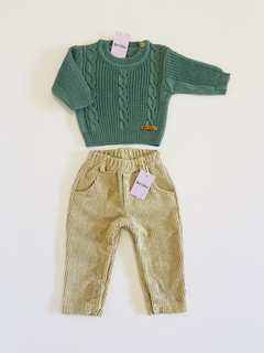 Pantalón corderoy camel 6 a 9 meses - Mini Feliche