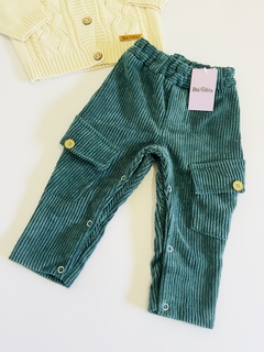 Pantalón corderoy verde 9 a 12 meses