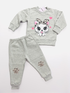 Conjunto gatita gris melange