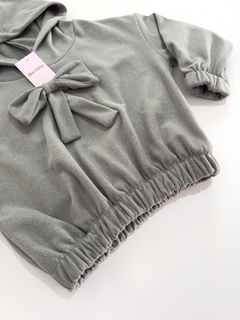 Buzo moño gris frisa soft - Mini Feliche
