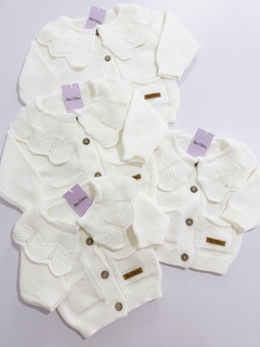 Saco almendra blanco beba - Mini Feliche