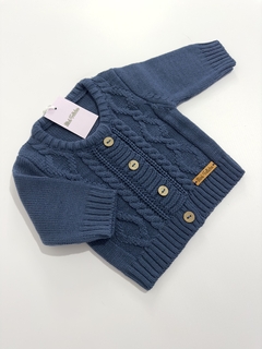 Saco Rombos Azul tejido en lana