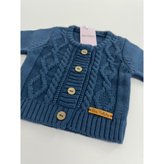Saco Rombos Azul tejido en lana - comprar online