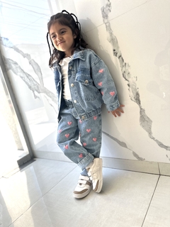 Campera Jean Bomber corazones - comprar online