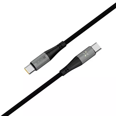 Cabo Type-C para Type-C Hrebos Premium Emerald LED