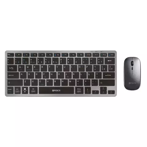 Kit Teclado e Mouse Sem Fio Brushed Black Design Moderno e Conforto