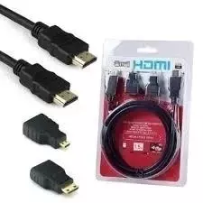 Cable Hdmi 1,5m Con Adaptador Mini Y Micro Hdtv 3 En 1 - comprar online