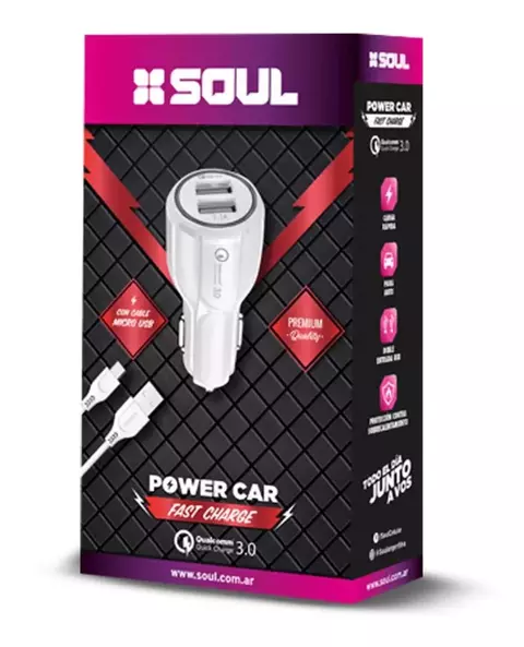 CARGADOR PARA AUTO SOUL 3.0 MICRO USB CA-USBDUALFCM - comprar online