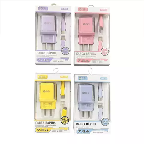 CARGADOR IBEK 20W 2 SALIDAS (USB/TIPO C) CON CABLE TIPO C a C IB-622 - comprar online