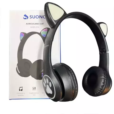 AURICULAR INALAMBRICO OREJAS GATITO C/HUELLA RGB SUONO - comprar online