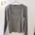 Blusa de Manga Comprida em Algodão Cinza