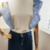 Blusa de Algodão com Babados Azuis - comprar online
