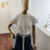 Blusa de Algodão com Manga de Renda Branca