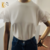 Blusa de Algodão com Manga de Renda Branca - comprar online