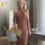 Vestido Lana Marrom Café - comprar online