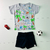 CONJUNTO BEBÊ MASCULINO VERÃO CAMISETA E BERMUDA CINZA ANIMAIS MARLAN