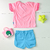 CONJUNTO INFANTIL FEMININO VERÃO CAMISETA E SHORTS ROSA CLARO COALA MARLAN - comprar online