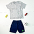 CONJUNTO INFANTIL MASCULINO VERÃO CAMISETA E BERMUDA BRANCO GAMES FAKINI