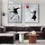 Pintura em tela decorativa menina com balão arte cartaz