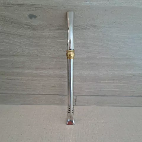 Bombilla pico de loro plana Acero