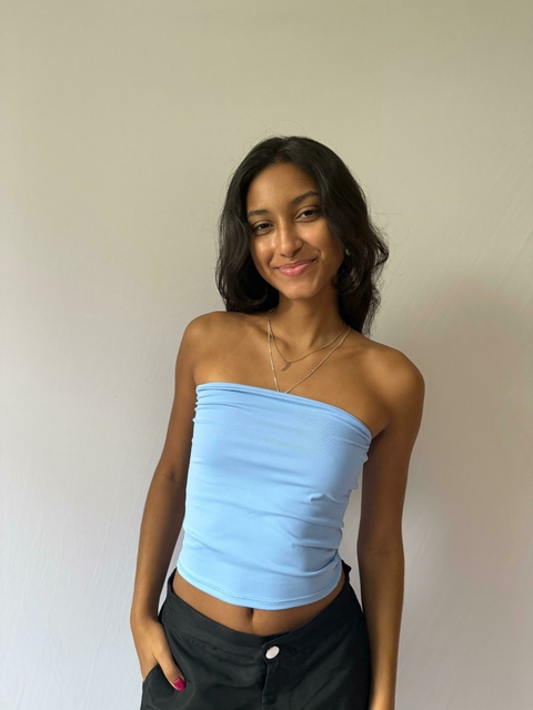 tube top azul bebê