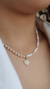 Colar Bruna em pérola shell 4mm com madreperola branca - 40cm
