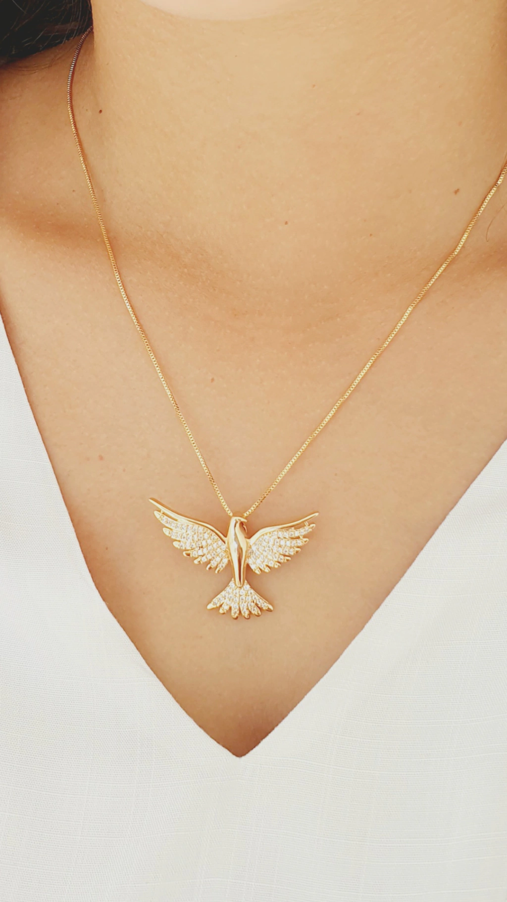 Colar veneziana com pingente Divino G -45cm +5cm extensor