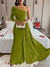 Vestido Para Mãe de noivos Longo de Manga Comprida Elegante com Pescoço Assimétrico e Cor Sólida na internet