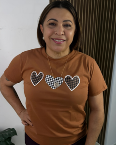 T-SHIRT CORAÇÃO TERRACOTA 100% ALGODÃO