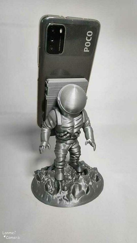 Soporte Celular Astronauta color plata