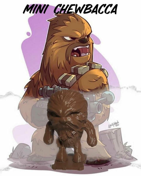 Chewbacca Chibi Mini, 10cm de altura, color marron.