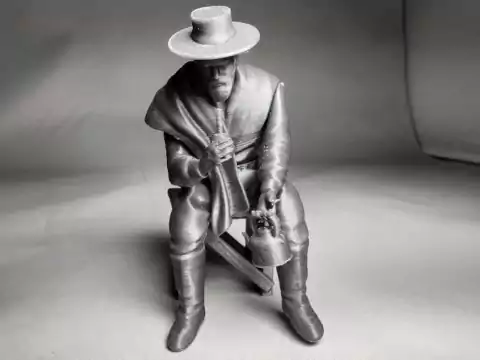 Gaucho Tomando Mate Escala 1/16 (12cm) Color Plata