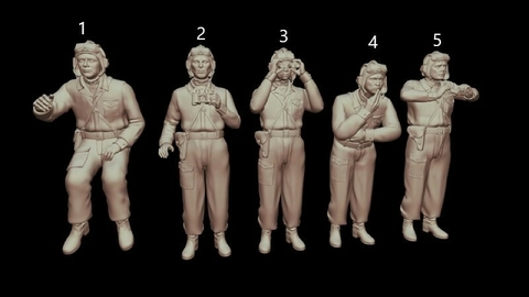 Tanquista Ruso Mod1 ww2 escala 1/16 (12cm) color blanco