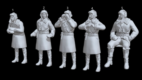 Tanquista Ruso Mod3 ww2 escala 1/16 (12cm) color blanco