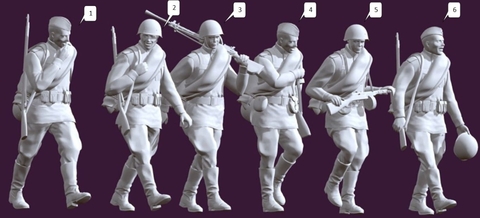 Soldado Ruso Mod3 ww2 escala 1/16 (12cm) color blanco