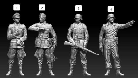 Soldado Mod3 ww2 escala 1/16 (12cm) color blanco