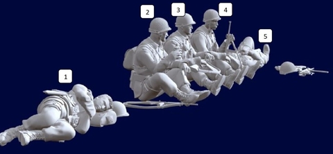 Soldado Americano sentado ww2 escala 1/16 (12cm) color blanco