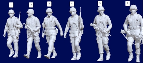Soldado Americano Mod2 ww2 escala 1/16 (12cm) color blanco