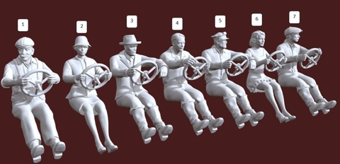 Conductores Civiles ww2 escala 1/16 (12cm) color blanco