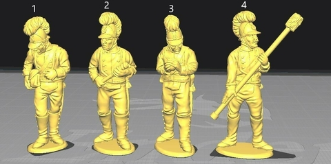 Artillero cargando Wurtemberg Napoleónico escala 1/32 color blanco