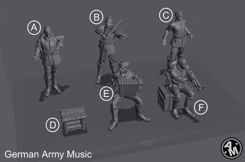 Soldado Alemán Músico WW1 escala 1/16 (12cm) color blanco