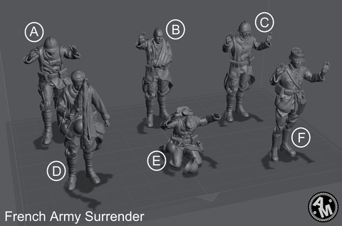 Soldado Frances Rendido WW1 escala 1/16 (12cm) color blanco