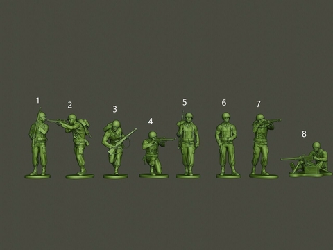 Soldado Americano Mod3 ww2 escala 1/16 (12cm) color blanco