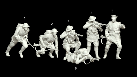 Soldado Británico Mod1 ww1 escala 1/16 (12cm) color blanco
