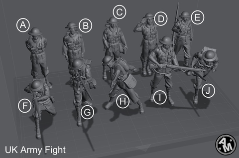 Soldado Británico Peleando ww1 escala 1/16 (12cm) color blanco