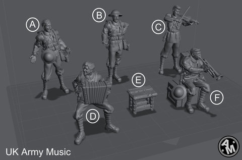 Soldado Británico Músico ww1 escala 1/16 (12cm) Color Blanco