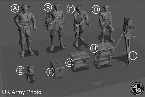 Soldado Británico Foto ww1 escala 1/16 (12cm) Color Blanco